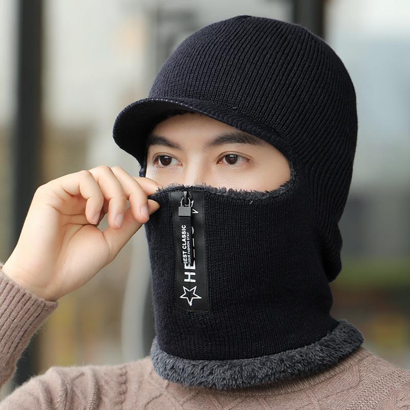 Winterwarme Wollmütze mit Ohrenschutz