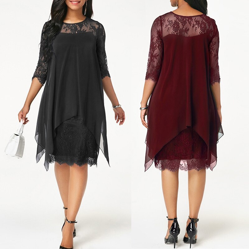 Chiffon Overlay Wine Red Lace Outfit