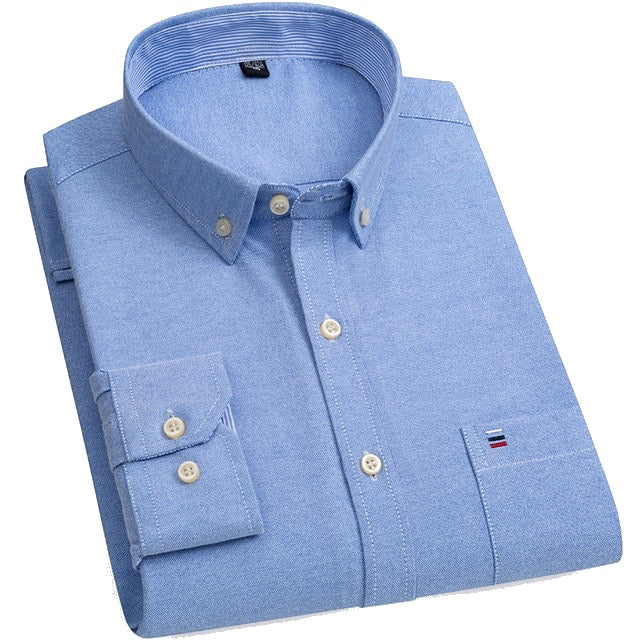 Chemise Bleue En Coton Coupe Regular