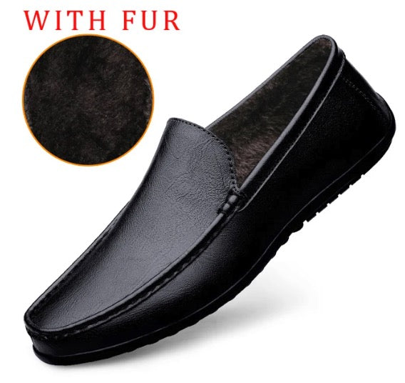 Handmade Leather Black Loafers